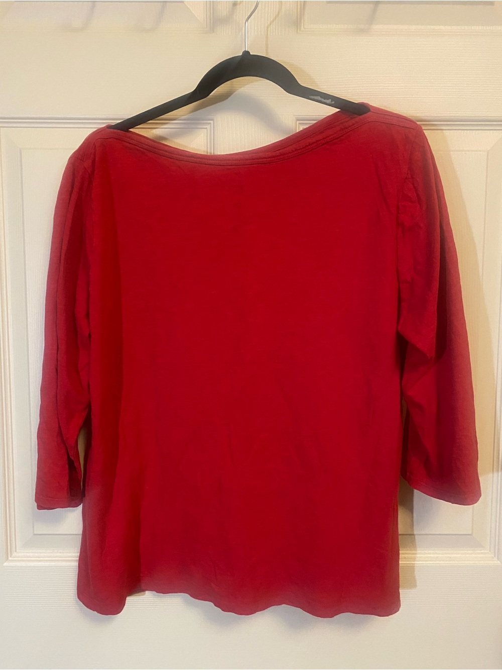 St. John's Bay Red Boatneck Long Sleeve Top